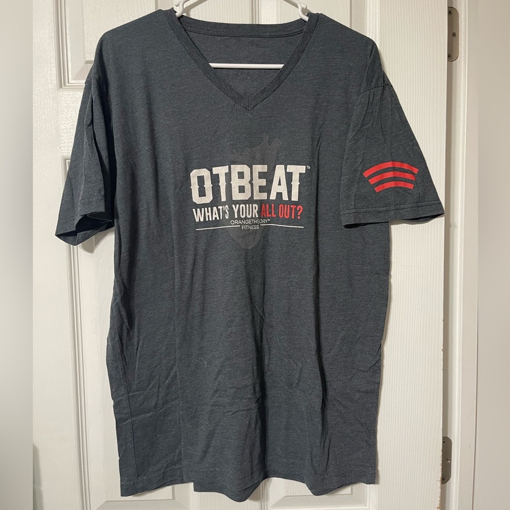 XL Orangetheory Fitness Gray V-Neck TShirt